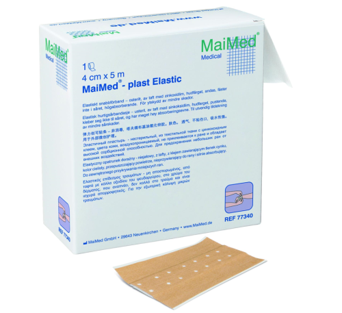 Plaster z opatrunkiem elastyczny tkaninowy do cięcia 4 cm x 5 m Plast Elastic Maimed