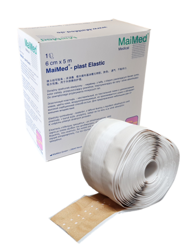 Plaster z opatrunkiem elastyczny tkaninowy do cięcia 6 cm x 5 m Plast Elastic Maimed