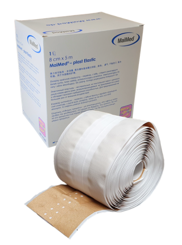 Plaster z opatrunkiem elastyczny tkaninowy do cięcia 8 cm x 5 m Plast Elastic Maimed