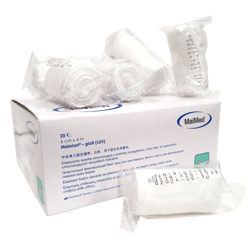 Elastyczne opaski mocujące 6 cm x 4  m bandaż  20 sztuk Glatt Lux Maimed