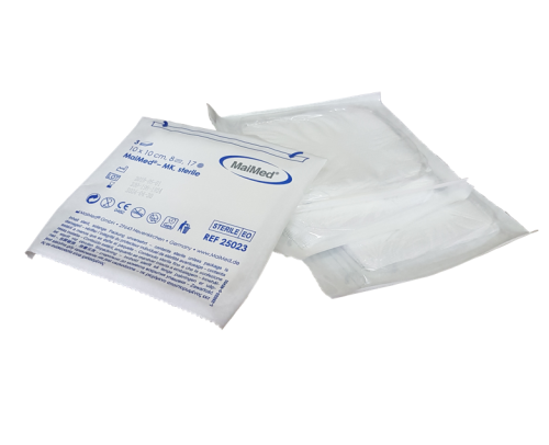 Kompresy jałowe  z gazy  10 cm x 10 cm 8 warstw 17 nitek  1 torebka x 3 sztuki MK Maimed