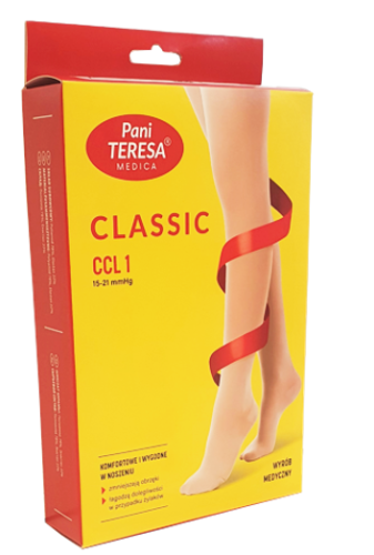 Rajstopy uciskowe Classic CCL1 czarne długie palce zakryte Pani Teresa Medica 
