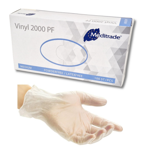 Rękawice winylowe bez pudru  Vinyl 2000 PF 100 sztuk Meditrade