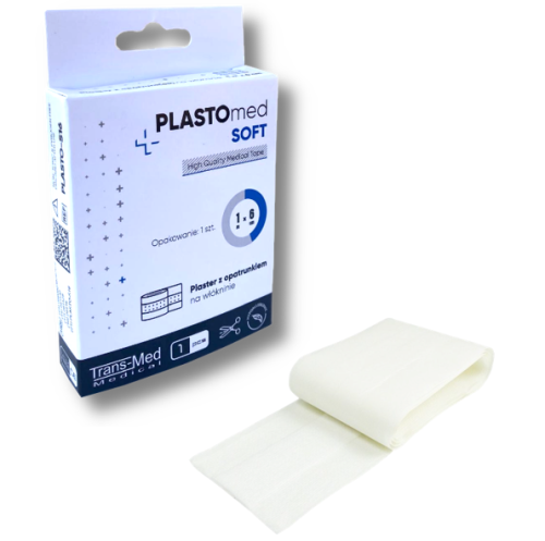 Plaster włókninowy hypoalergiczny z opatrunkiem 6 cm x 1 m  Plastomed Soft 