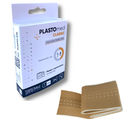 Plaster tkaninowy z opatrunkiem 6 cm x 1 m Plastomed Classic