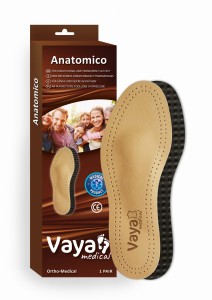 Pełne wkładki ortopedyczne dla stóp z płaskostopiem podłużnym i poprzecznym z aktywnym węglem Vaya Anatomico 1 para 