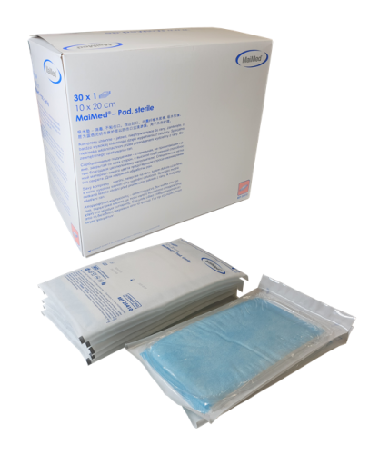Jałowe kompresy chłonne 10 cm x 20 cm PAD 30 sztuk Maimed