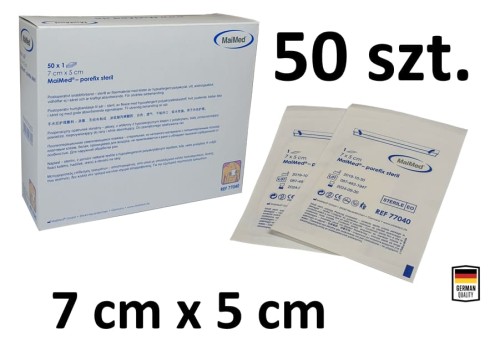 Jałowy plaster z opatrunkiem pooperacyjny 7 cm x 5 cm Maimed Porefix Steril 50 sztuk
