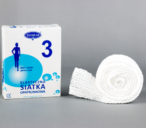 Elastyczna siatka opatrunkowa  ( NR 3 ) na stopę dłoń 3,5 cm x 1 m Biomar 