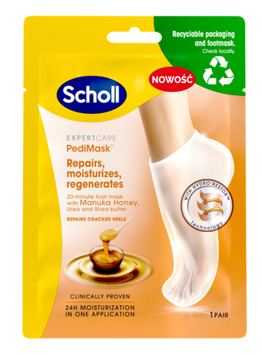 Scholl nawilżająca maska do stóp z miodem manuka mocznikiem i masłem Shea 1 para