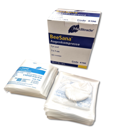Kompresy oczne chłonne jałowe 5x7 cm  EYEPAD 25 sztuk Meditrade 