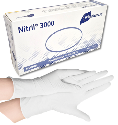 Rękawice białe nitryle Meditrade M 1.png
