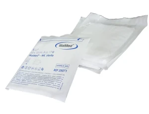 Kompresy jałowe  z gazy  10 cm x 10 cm 8 warstw 17 nitek  1 x 5 sztuk MK Maimed